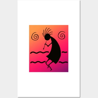 Kokopelli Sunset Posters and Art